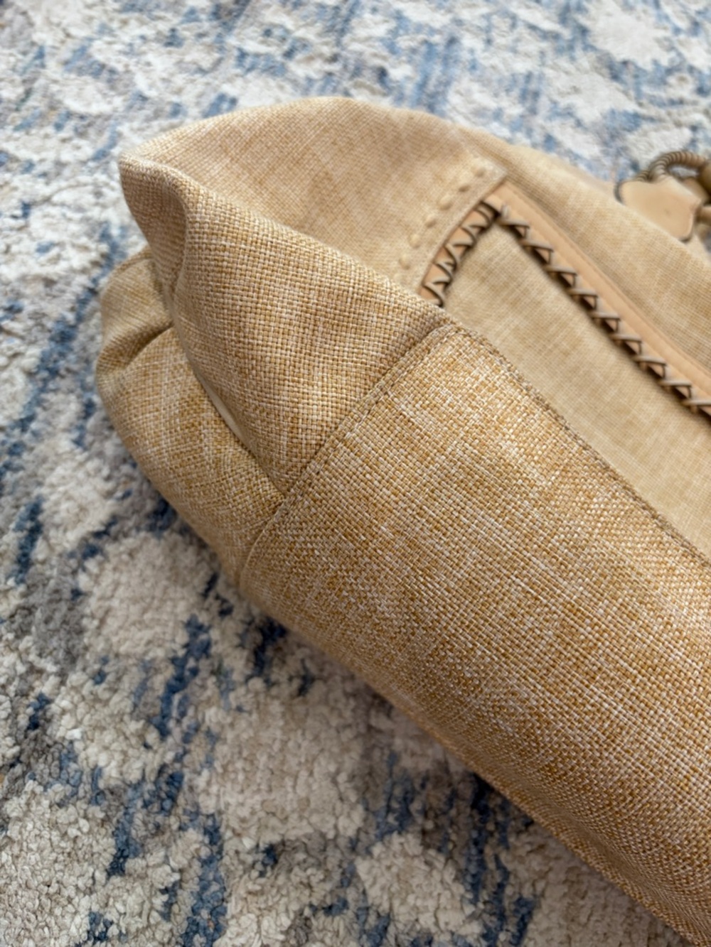 Cole Haan Woven Macramé Beige Shoulder Bag with Rope Detail - Picture 7 of 9